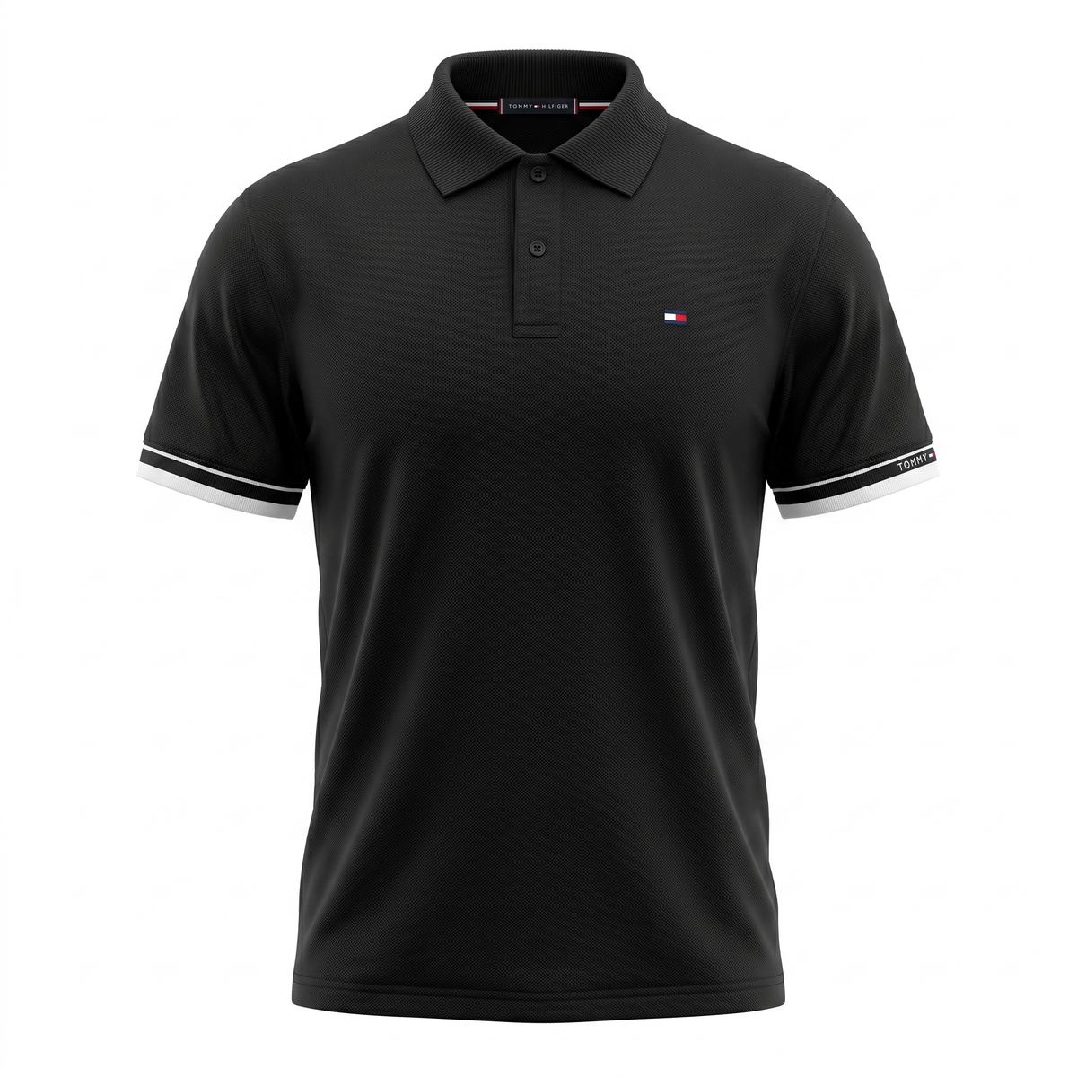 Tommy Jeans Linear Short Sleeve Polo Shirt Black