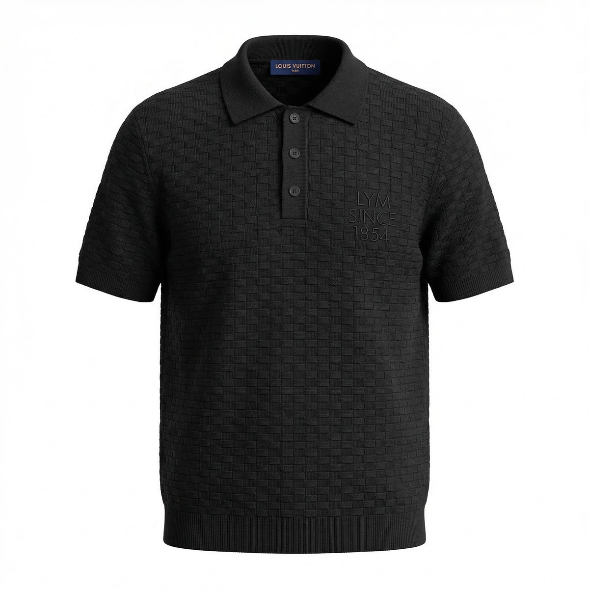 LOUIS VUTTION Damier Signature Knitted Polo Shirt